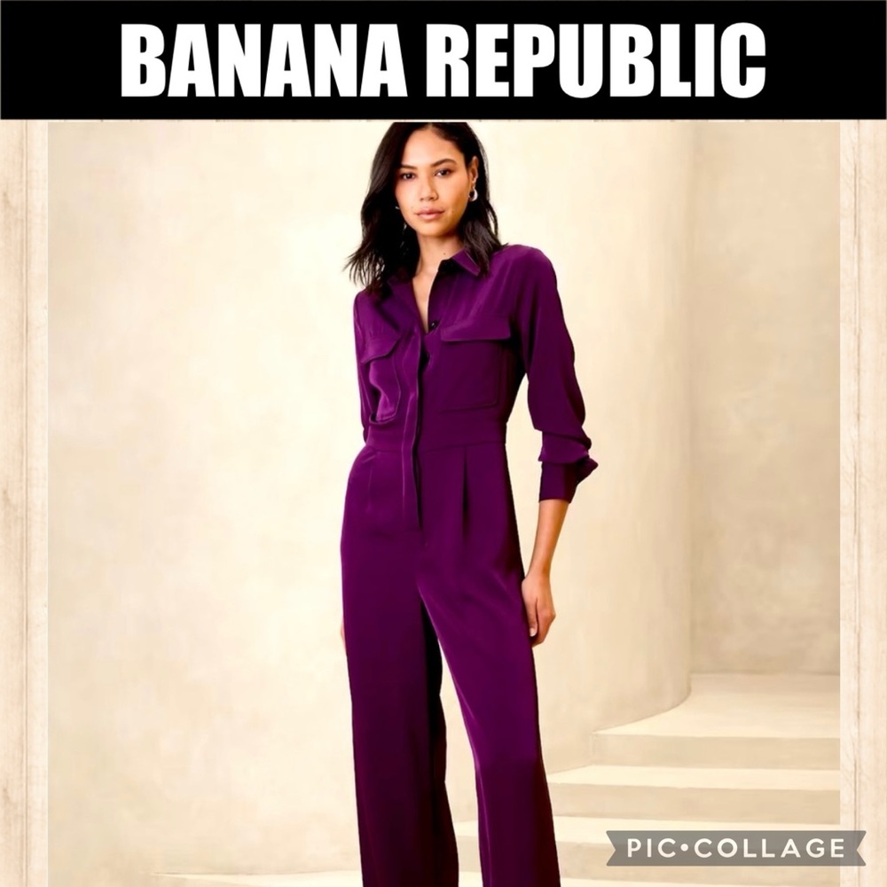 NWT BANANA REPUBLIC FACTORY Long Sleeve Wide Leg Jumpsuit